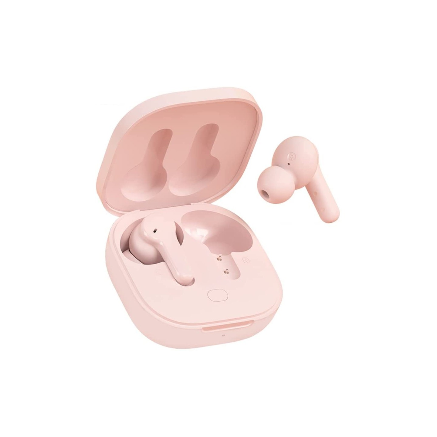 QCY Earbuds - T13 - TWS Pink Dual Driver 4-mic Noise Cancel True Wireless Earbuds - Quick Charge 380mAh