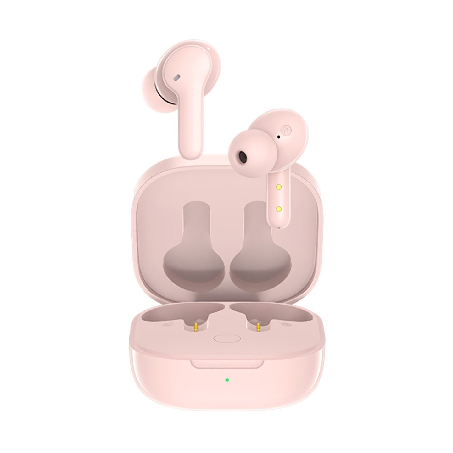 QCY Earbuds - T13 - TWS Pink Dual Driver 4-mic Noise Cancel True Wireless Earbuds - Quick Charge 380mAh