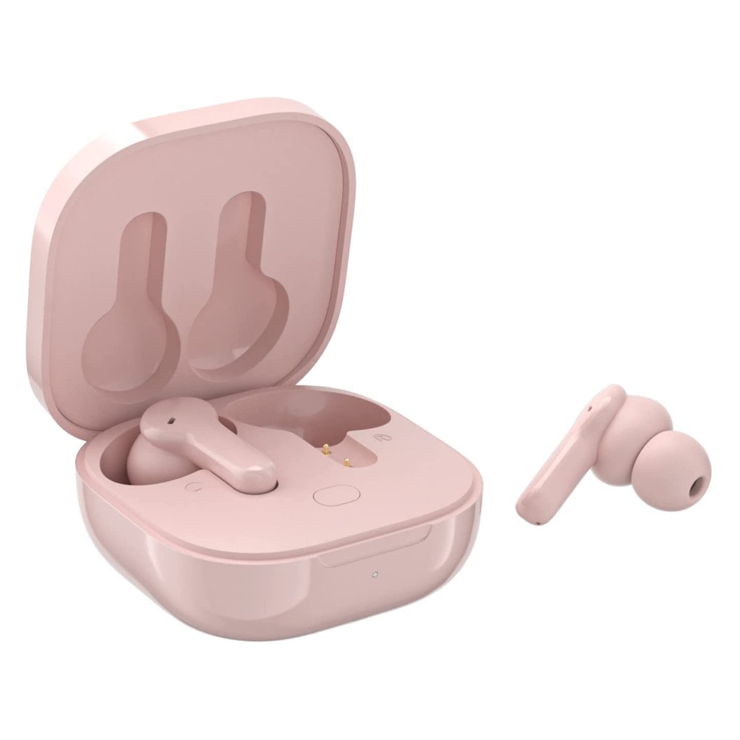 QCY Earbuds - T13 - TWS Pink Dual Driver 4-mic Noise Cancel True Wireless Earbuds - Quick Charge 380mAh