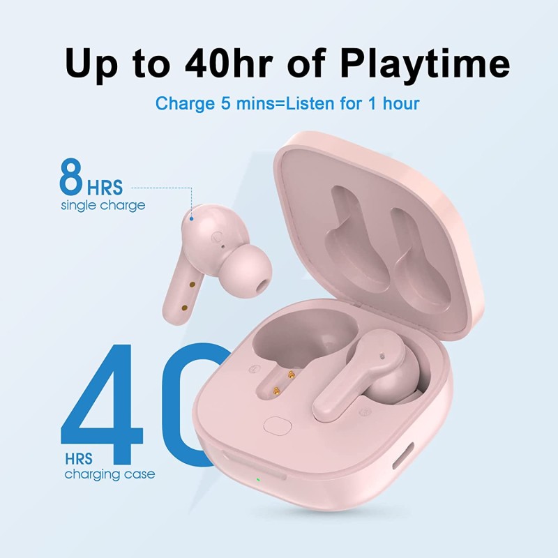 Buy QCY Earbuds - T13 - TWS Pink Dual Driver 4-mic Noise Cancel True Wireless Ea... in Cyprus, Nicosia, Limassol, Larnaka, Pafos