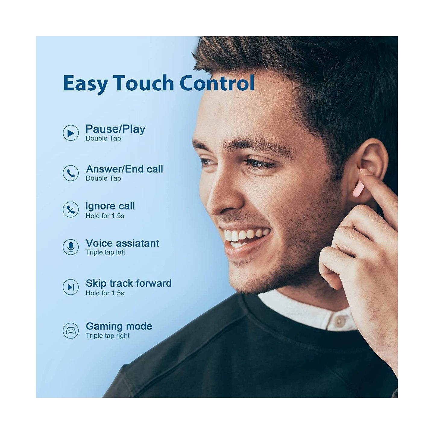 QCY Earbuds - T13 - TWS Pink Dual Driver 4-mic Noise Cancel True Wireless Earbuds - Quick Charge 380mAh