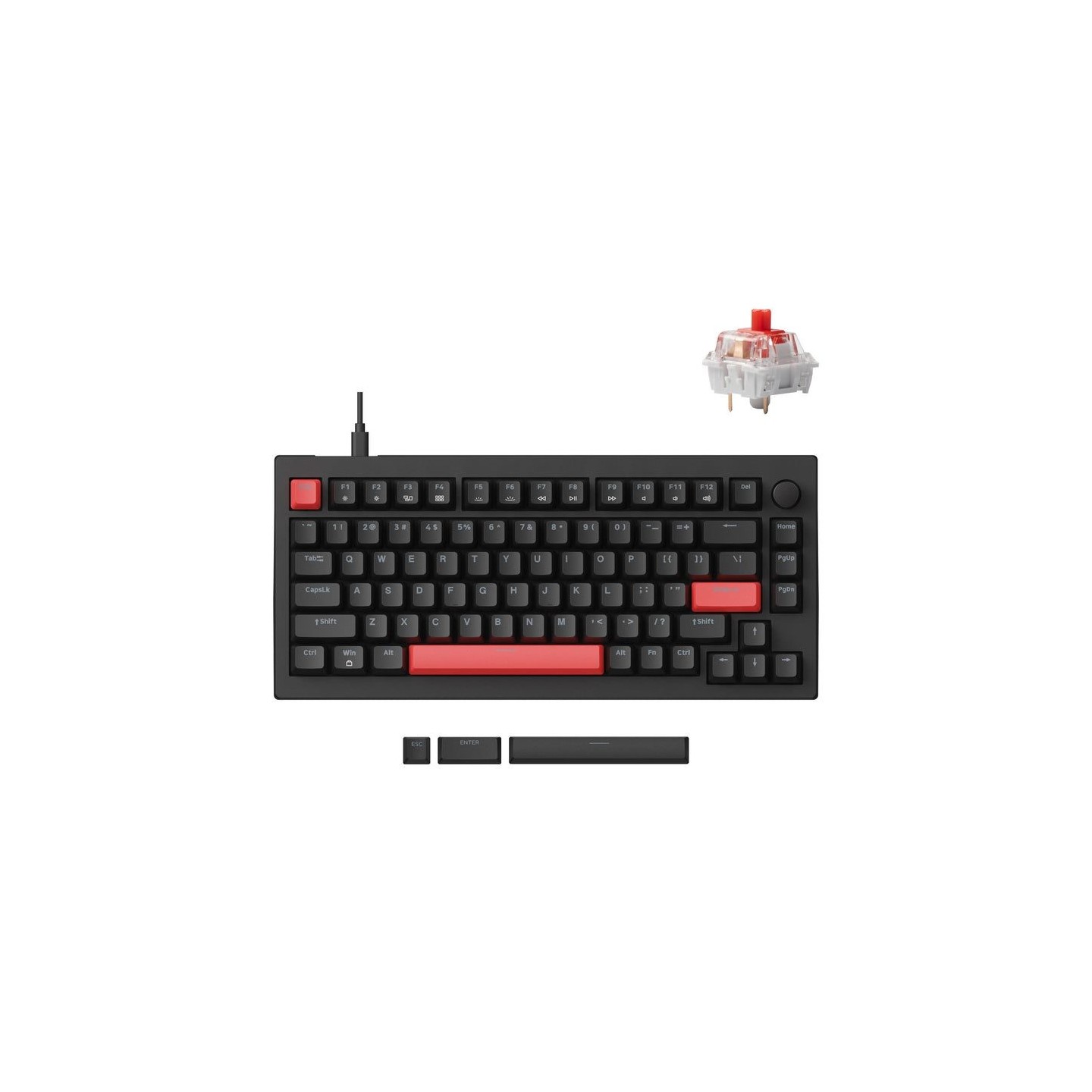 Lemokey X4 QMK X4-A1 Wired Mechanical Keyboard 75% Red Switch US (Boxed) — Buy in Cyprus with Fast Delivery