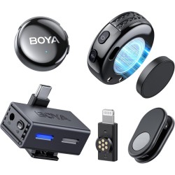 Buy Type-C & 3.5mm AI-Powered Button Wireless Microphone - BOYALINK 3 - 2 TX + 1... in Cyprus, Nicosia, Limassol, Larnaka, Pafos