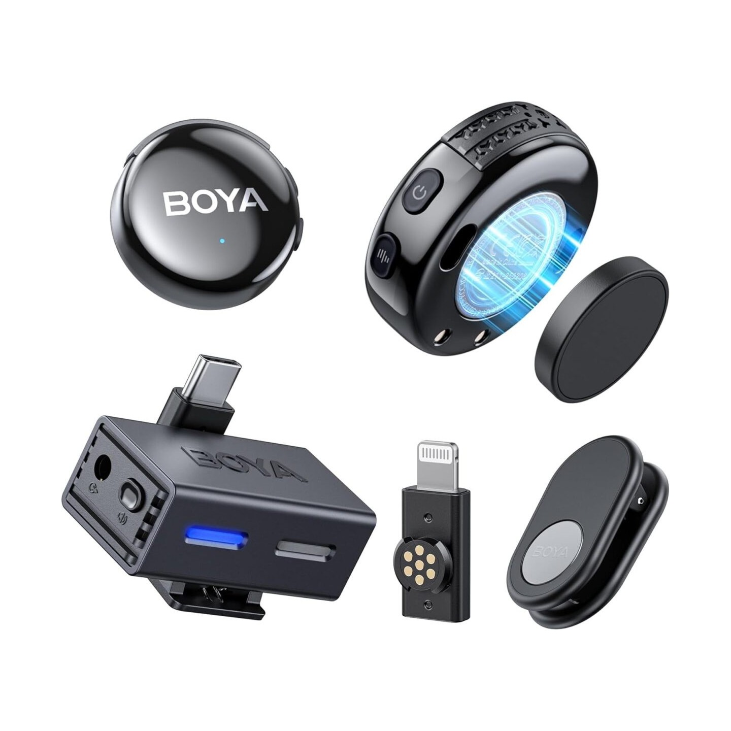 Type-C & 3.5mm AI-Powered Button Wireless Microphone - BOYALINK 3 - 2 TX + 1 RX No Case — Buy in Cyprus with Fast Delivery