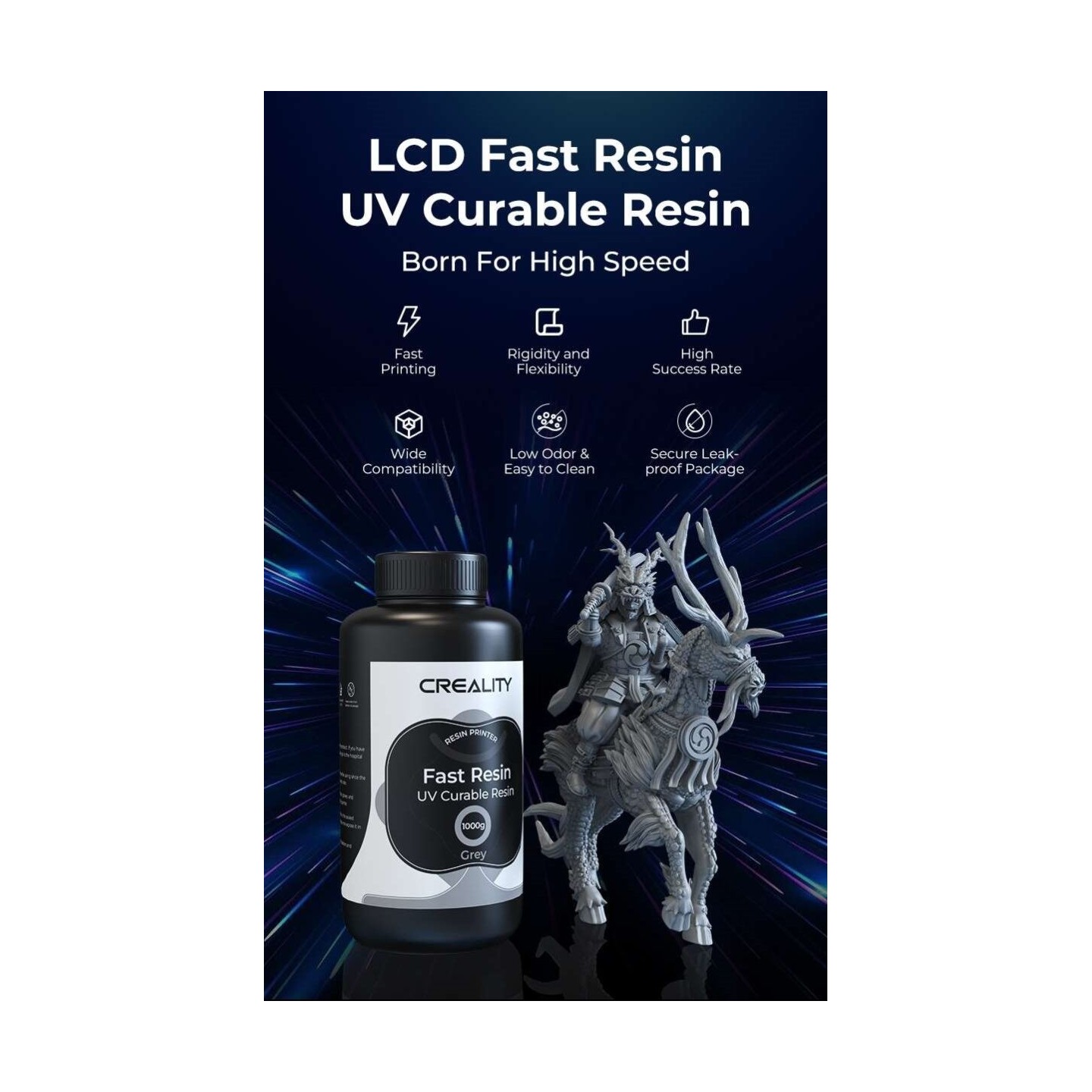 Creality Fast Resin UV Curable Resin - 3302180005 - Gray — Buy in Cyprus with Fast Delivery