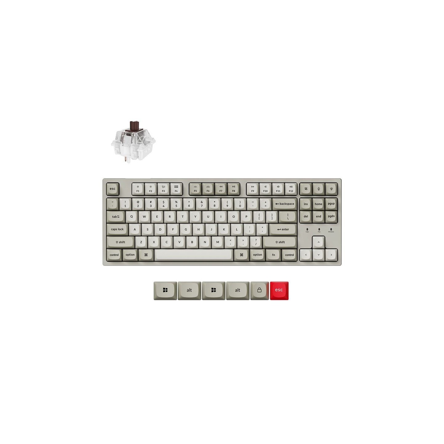 Keychron C1 Pro C1PX-M3 QMK VIA Brown Sw. 8K 80% US Retro RGB (Boxed) — Buy in Cyprus with Fast Delivery