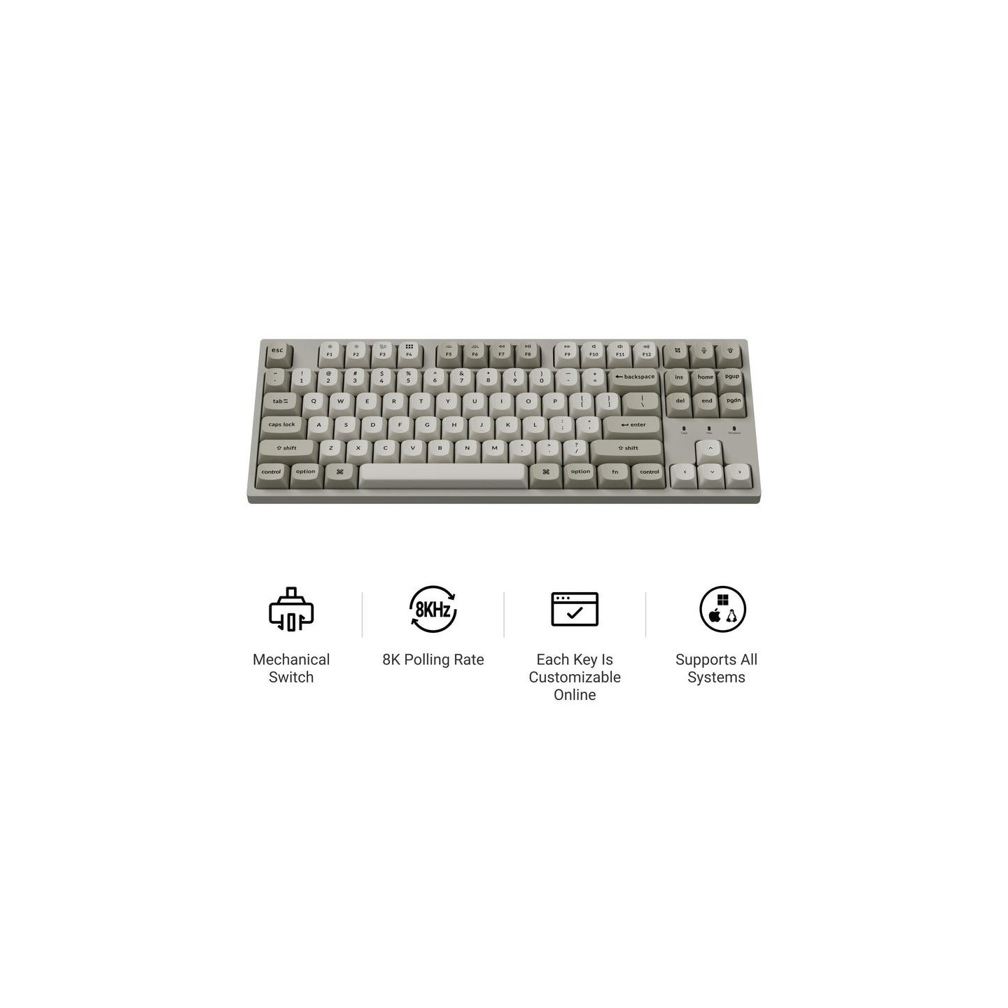 Keychron C1 Pro C1PX-M3 QMK VIA Brown Sw. 8K 80% US Retro RGB (Boxed) — Buy in Cyprus with Fast Delivery