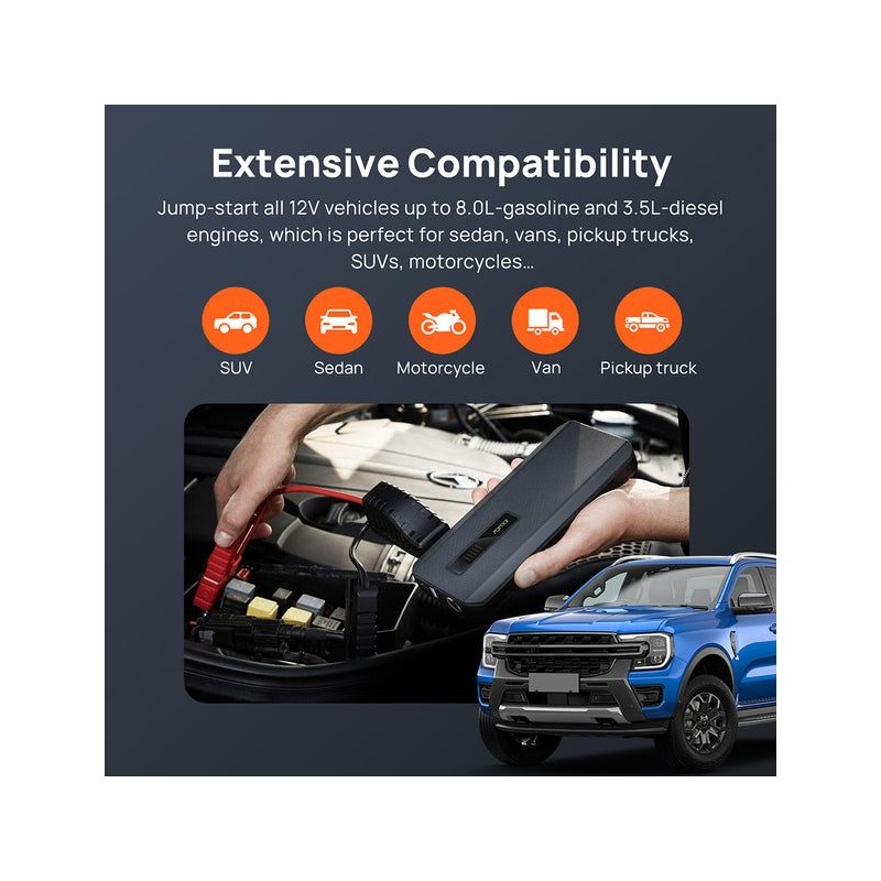 Buy 70mai Midrive Jump Starter - PS06 - Max 1000A, 18000mAh, -20°C to 60°C, Bo... in Cyprus, Nicosia, Limassol, Larnaka, Pafos