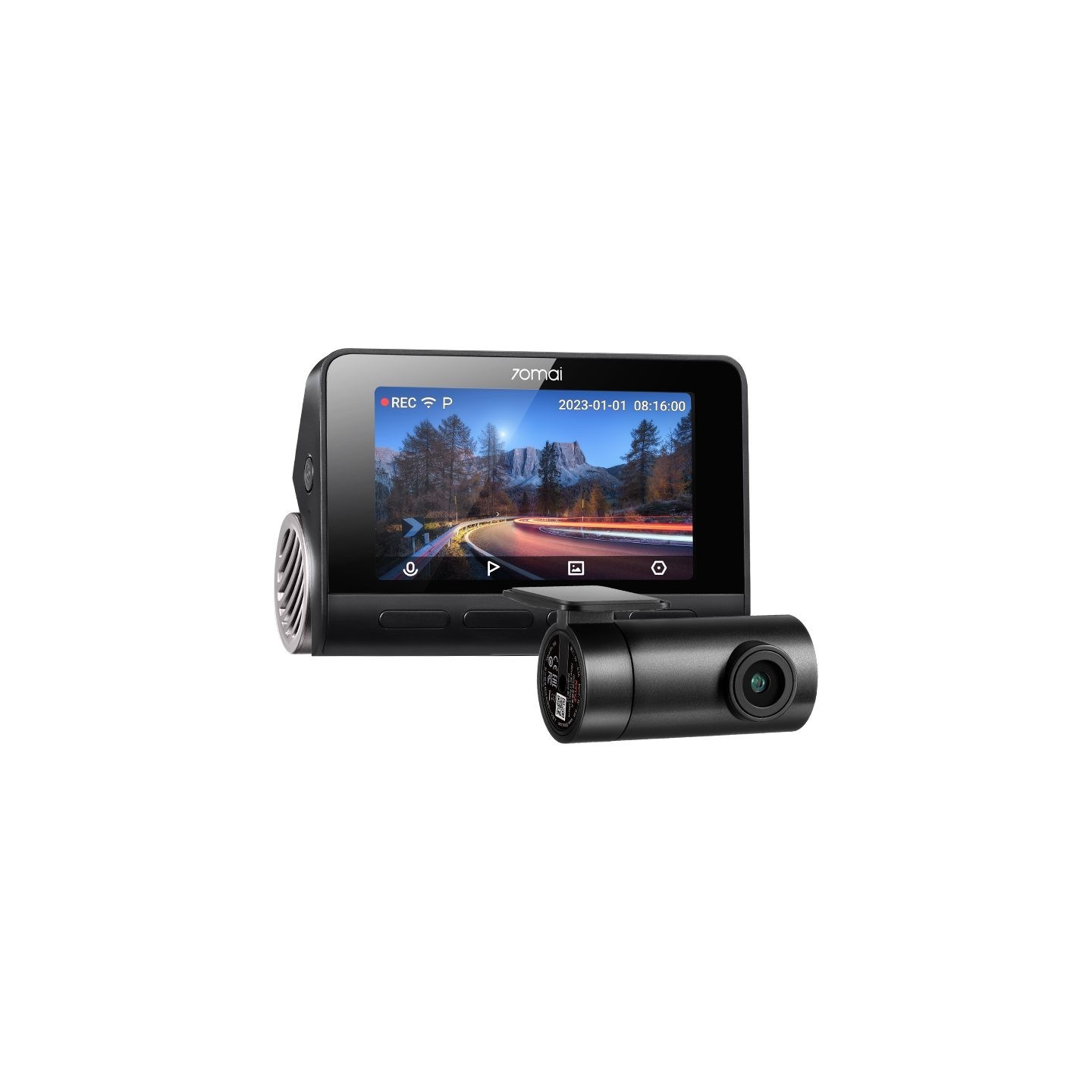 70mai Front & Rear Dash Cam 4K - A810-2 - with Screen Set, RC12 Rearview Cam, 2160p 60FPS 150FOV GPS