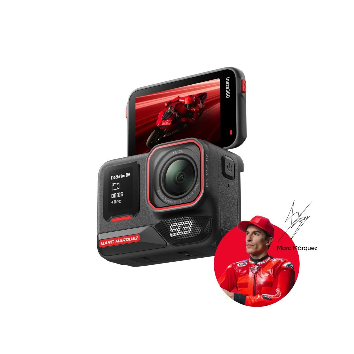 Insta360 Marc Marquez 93 - Ace Pro 2 - Dual Battery, 128GB MicroSD, Motorcycle Helmet Mount, Adhesive