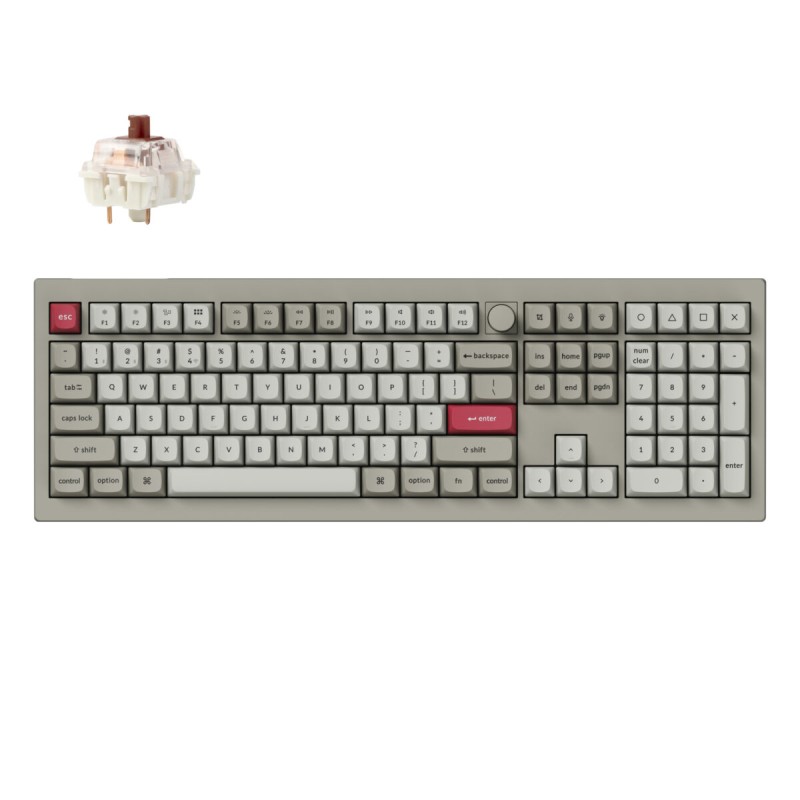 Keychron V6 Max Retro V6M-R3 QMK VIA BT 2.4/Wired Brown Switch 100% (Boxed) — Buy in Cyprus with Fast Delivery