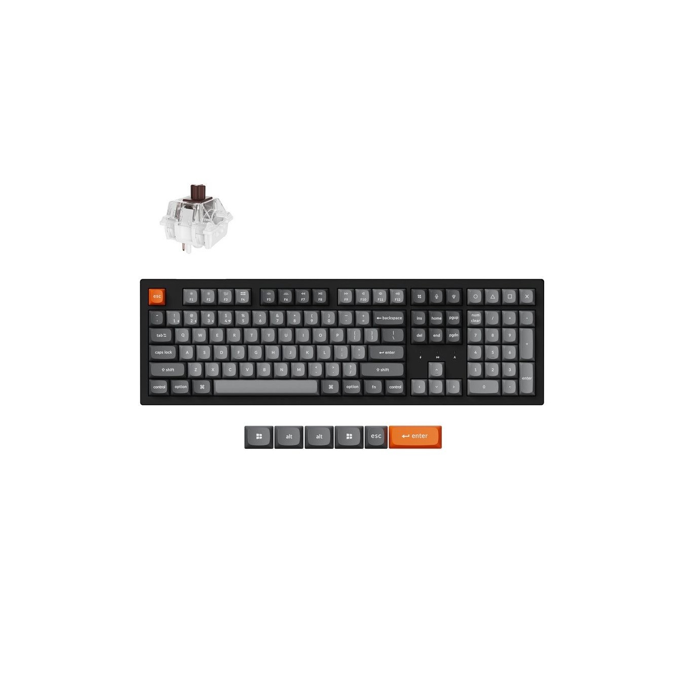 Keychron K10 Max - K10M-H3 - QMK Wireless Mechanical Keyboard Brown Switch HotSwap RGB 100% US Lay