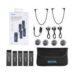 Buy Boya BY-W4 Ultracompact 2.4GHz Four-Channel Wireless Microphone System (4 pe... in Cyprus, Nicosia, Limassol, Larnaka, Pafos