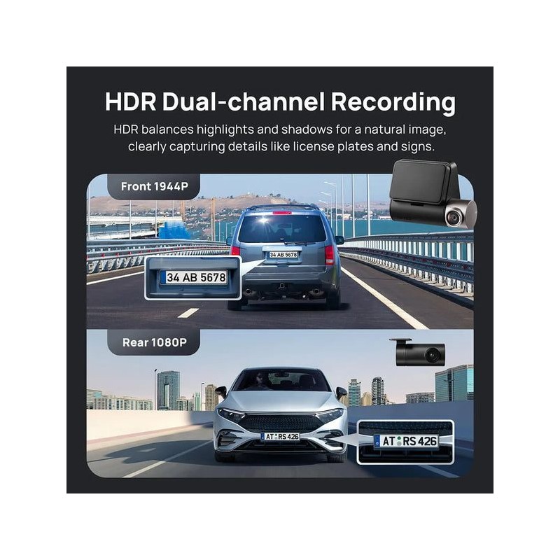 Buy 70mai Dash Cam - A510-1 - Front & Rear Dash Cam with Screen RC11 Rearview Ca... in Cyprus, Nicosia, Limassol, Larnaka, Pafos