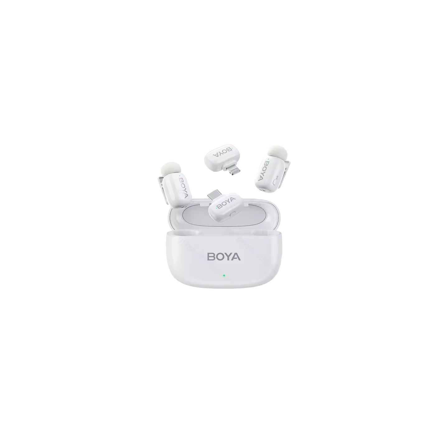 BOYA Mini iPhone Lightning & Type-C White - 2.4GHz 2mic Wireless Microphone with Charging Box
