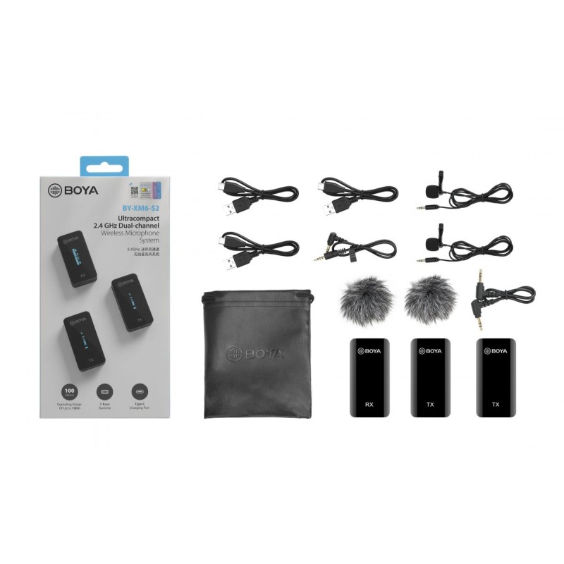 Buy BOYA 2.4 Ghz wireless mic system 3.5mm for camera, phone, laptop 2 transmitt... in Cyprus, Nicosia, Limassol, Larnaka, Pafos