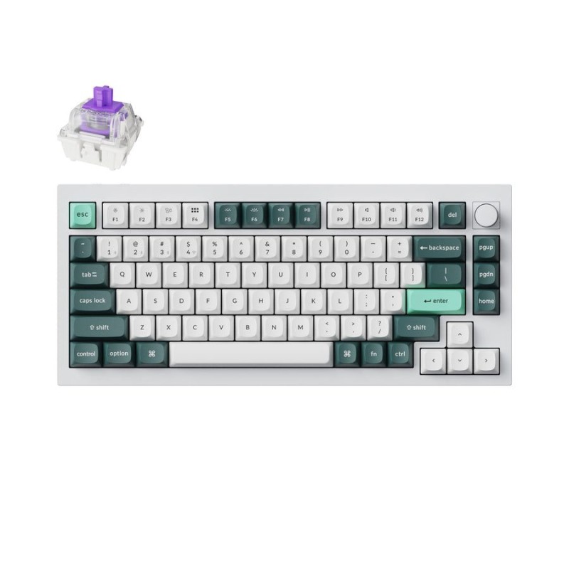 Keychron Q1 HE Q1H-P1 QMK White Wireless Hall Effect Keyboard Purple Switch 75% US (Boxed) — Buy in Cyprus with Fast Delivery