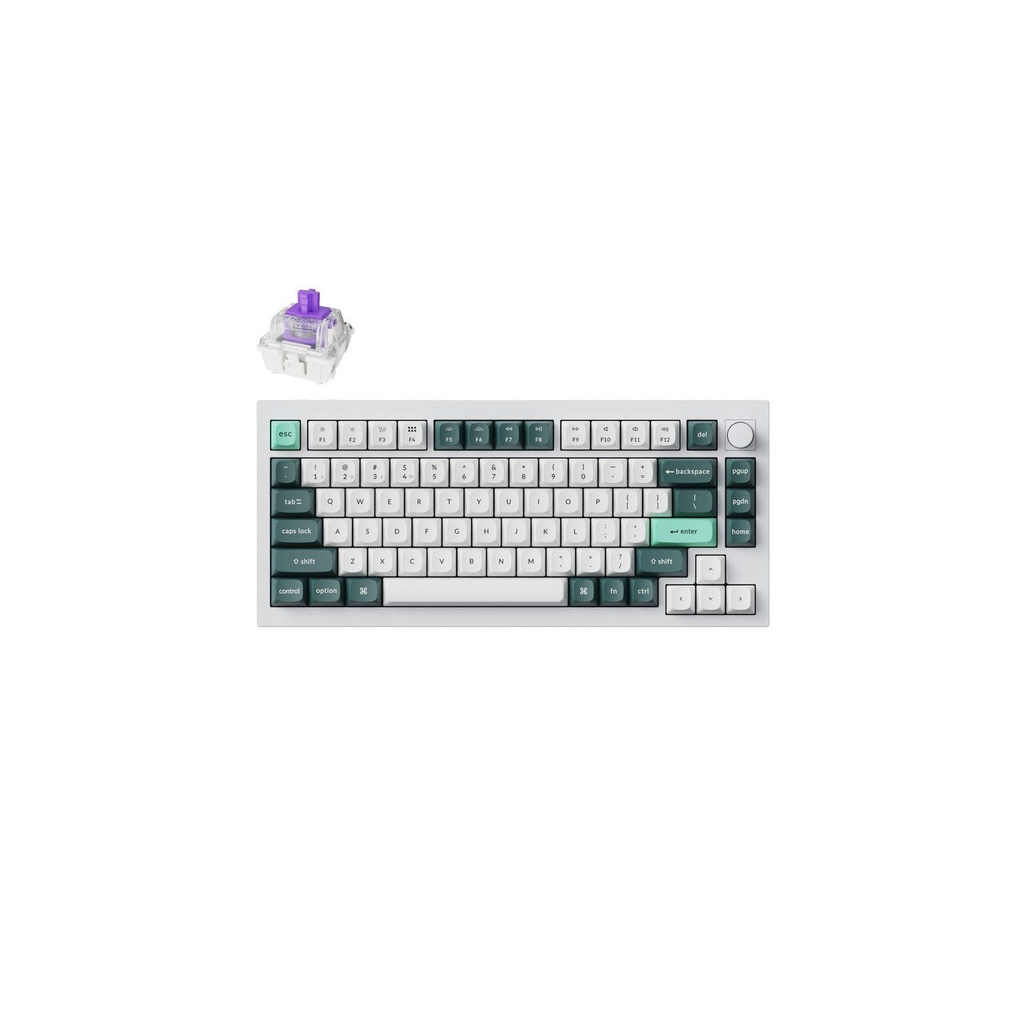 Keychron Q1 HE Q1H-P1 QMK White Wireless Hall Effect Keyboard Purple Switch 75% US (Boxed) — Buy in Cyprus with Fast Delivery