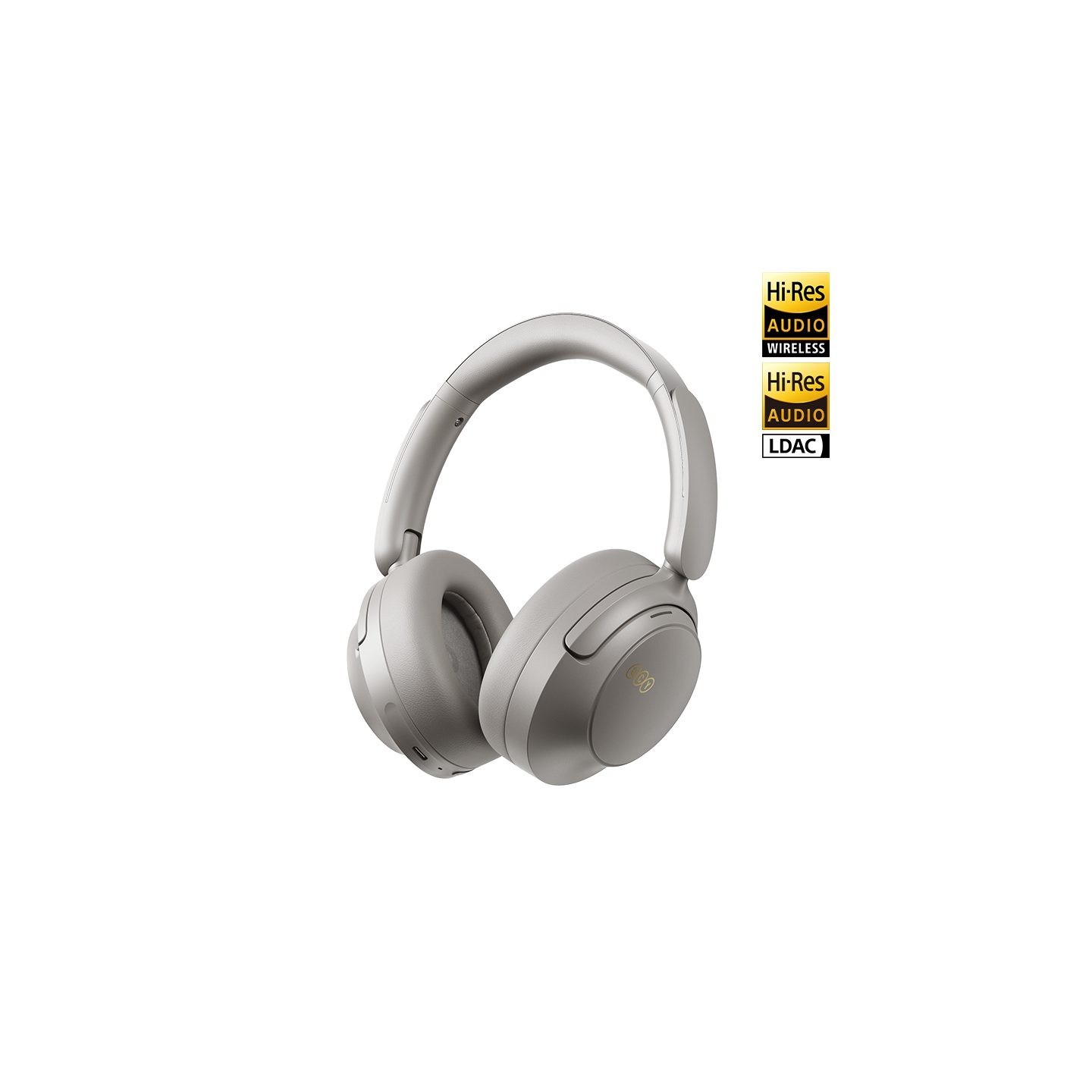 QCY Headphones Grey - H3S - Type-C & Bluetooth 6.0 ANC iOS Android Call Noise Cancelling Headset 102h