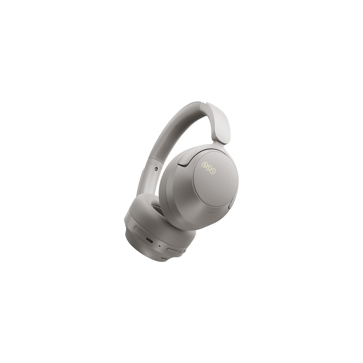 QCY Headphones Grey - H3S - Type-C & Bluetooth 6.0 ANC iOS Android Call Noise Cancelling Headset 102h