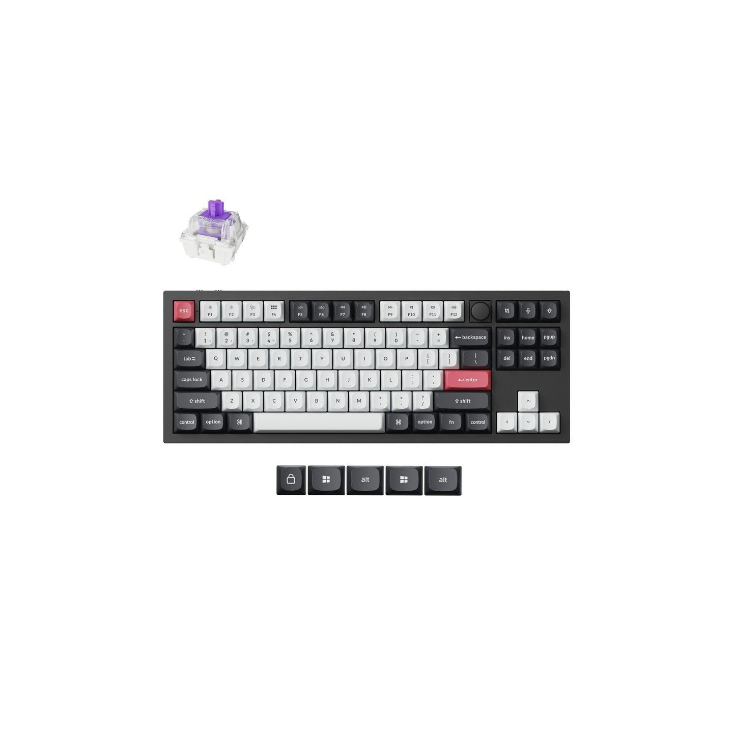 Keychron Q3 HE Q3H-M1 Wireless Hall Effect Keyboard Purple 80% US (Boxed) — Buy in Cyprus with Fast Delivery