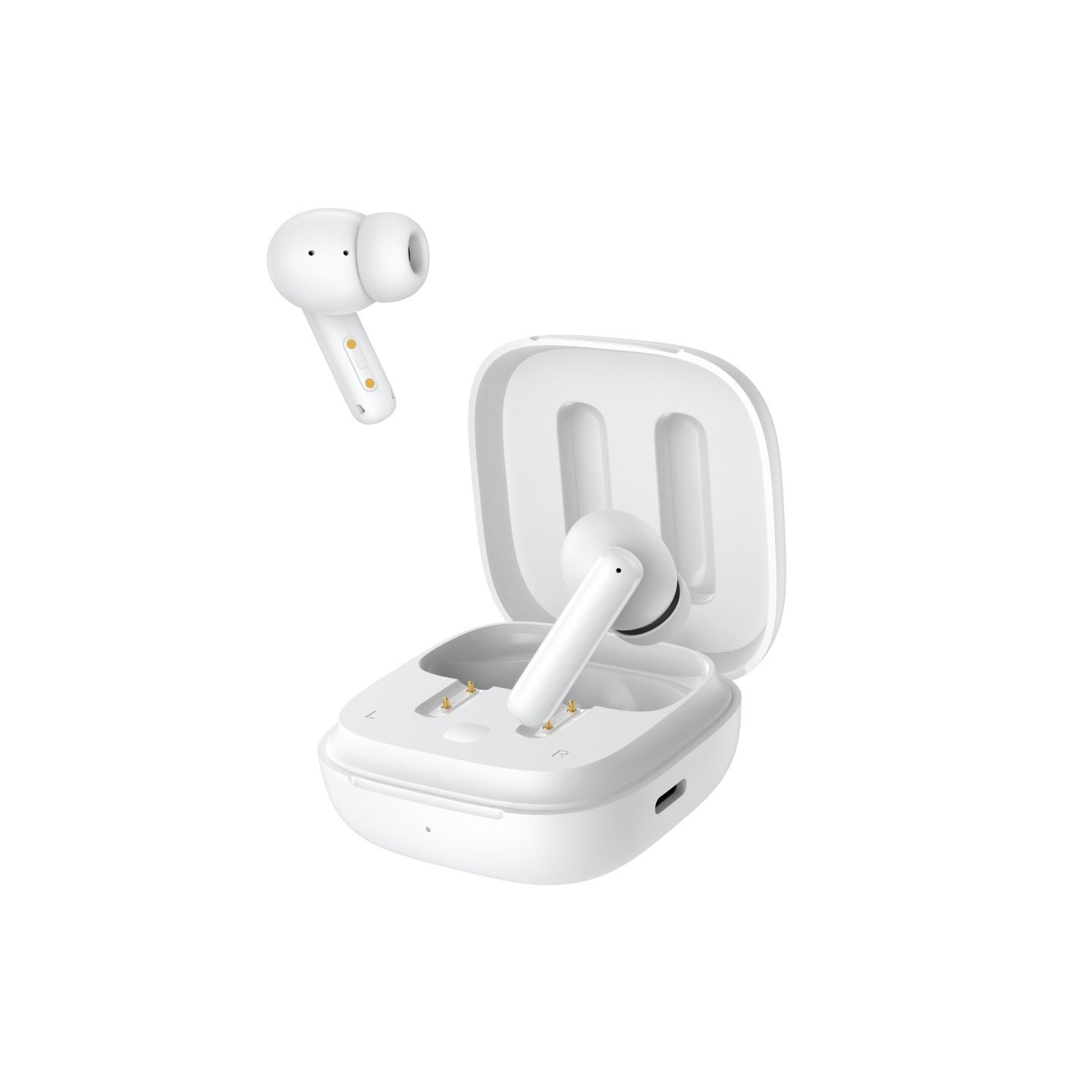 QCY ANC White - T13 - TWS 10mm Dynamic Driver, 4-mic 28dB ANC, Bluetooth 5.3, 7hr-30hr, 75ms latency