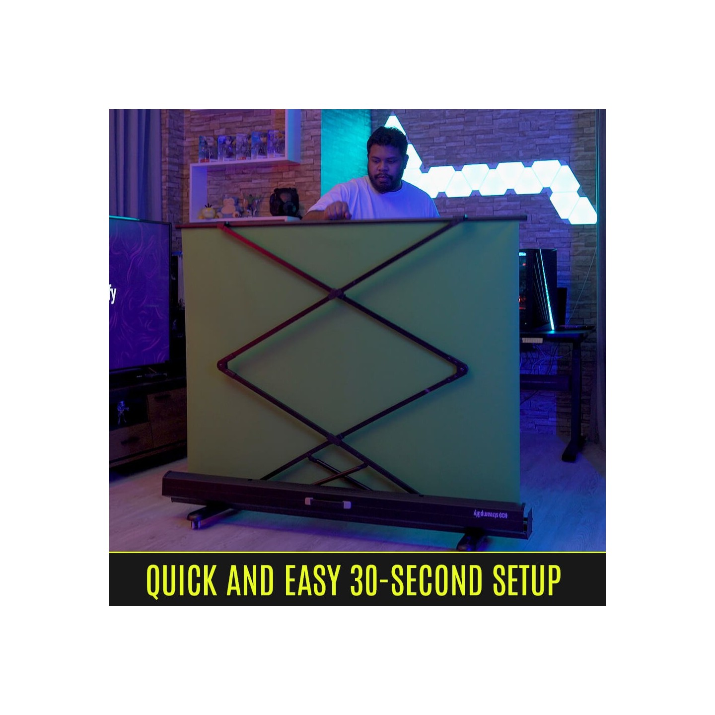 Streamplify SCREEN LIFT Green Screen - 200 x 150cm, Hydraulic Lift, lockable wheels — Buy in Cyprus with Fast Delivery