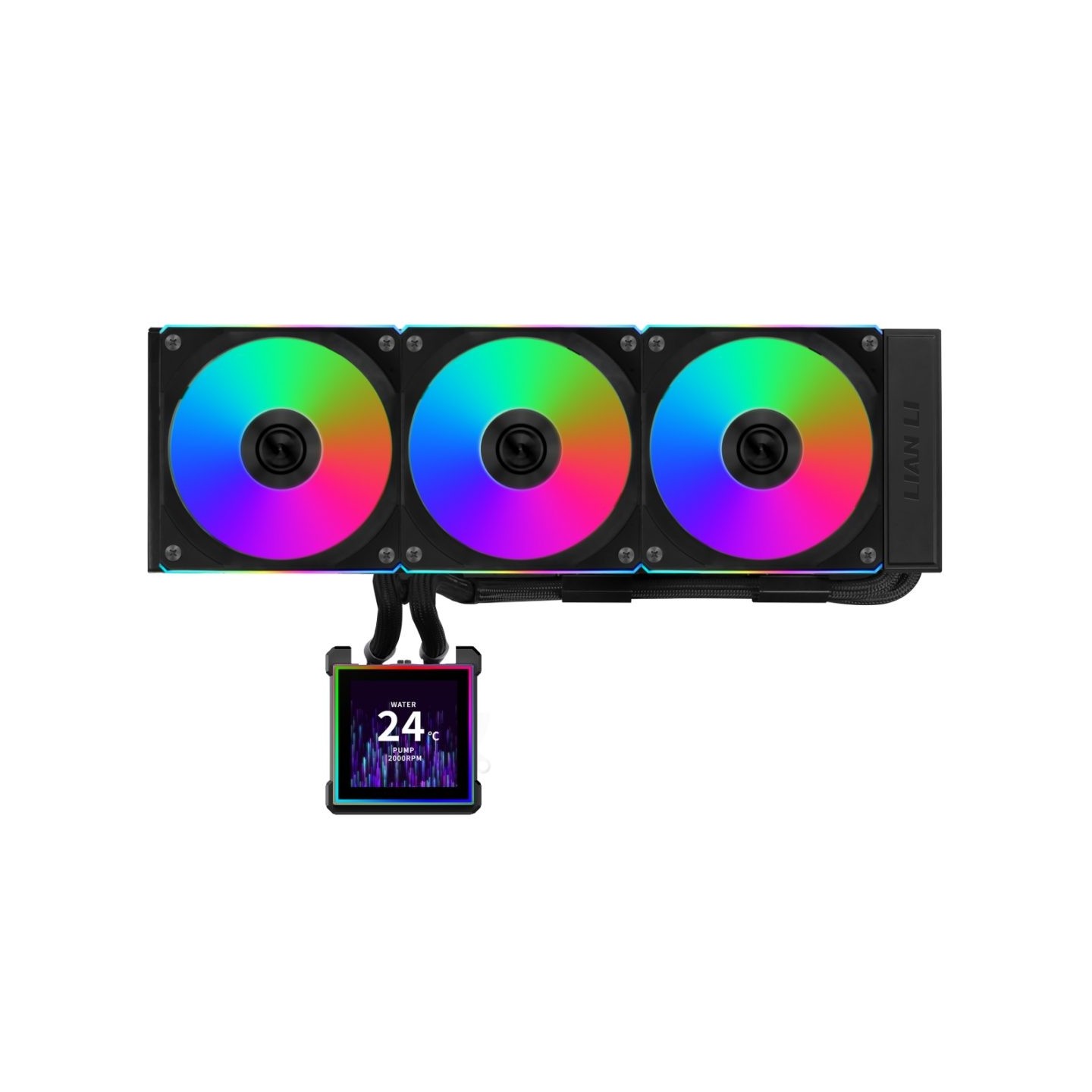 Lian Li HydroShift II LCD-S 360CL 360mm ARGB Liquid CPU Cooler - Black - Intel LGA1700/1851, AMD AM4/AM5