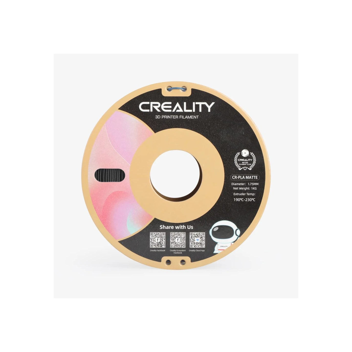 CREALITY CR-PLA Matte Black - 3301010297 - Matte Black, 1 kg Spool, 1.75mm — Buy in Cyprus with Fast Delivery