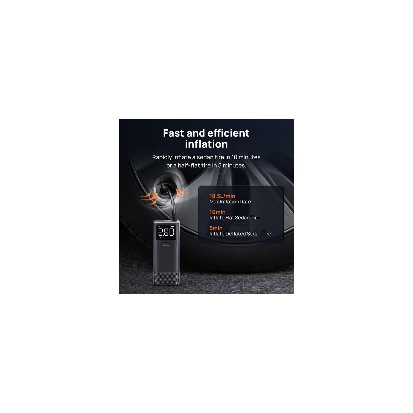 70mai MiDrive Air Compressor Wireless - TP05 - 18.5 L/min 28 mi - 2x 2,500mAh batteries — Buy in Cyprus with Fast Delivery