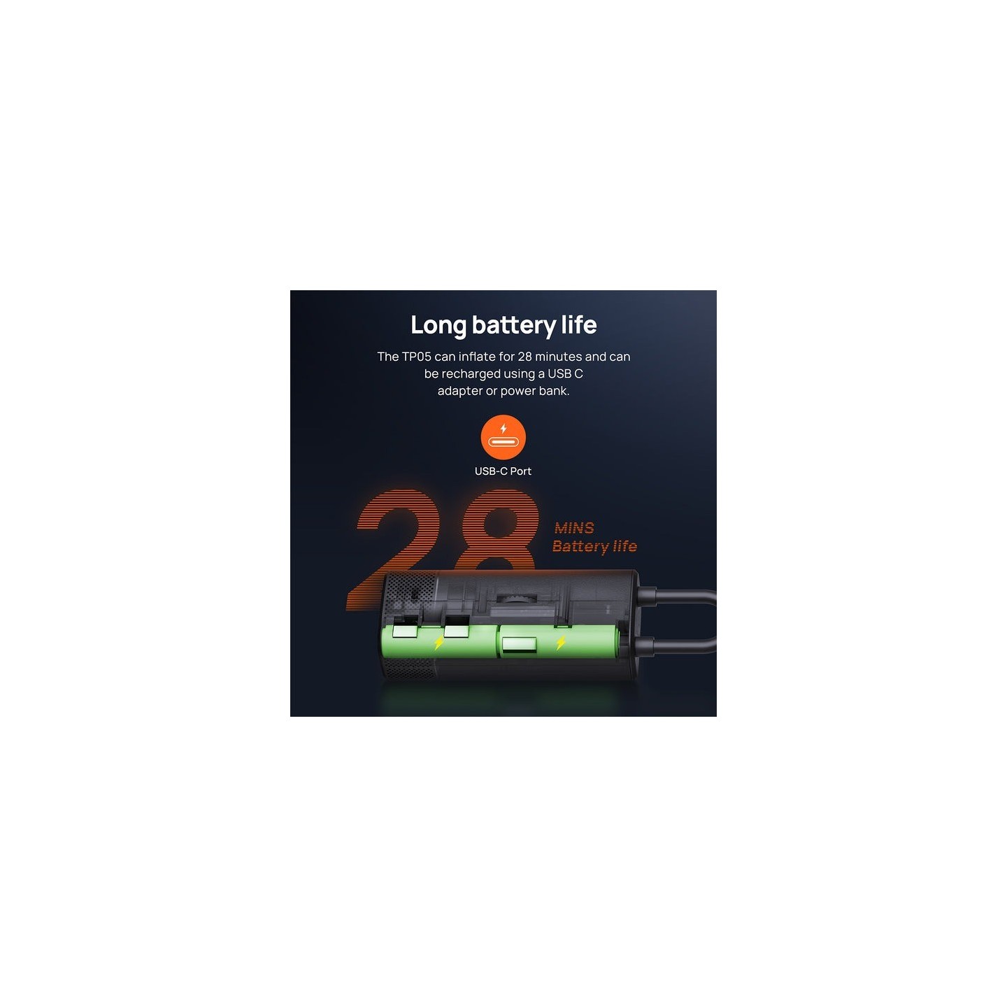 70mai MiDrive Air Compressor Wireless - TP05 - 18.5 L/min 28 mi - 2x 2,500mAh batteries — Buy in Cyprus with Fast Delivery