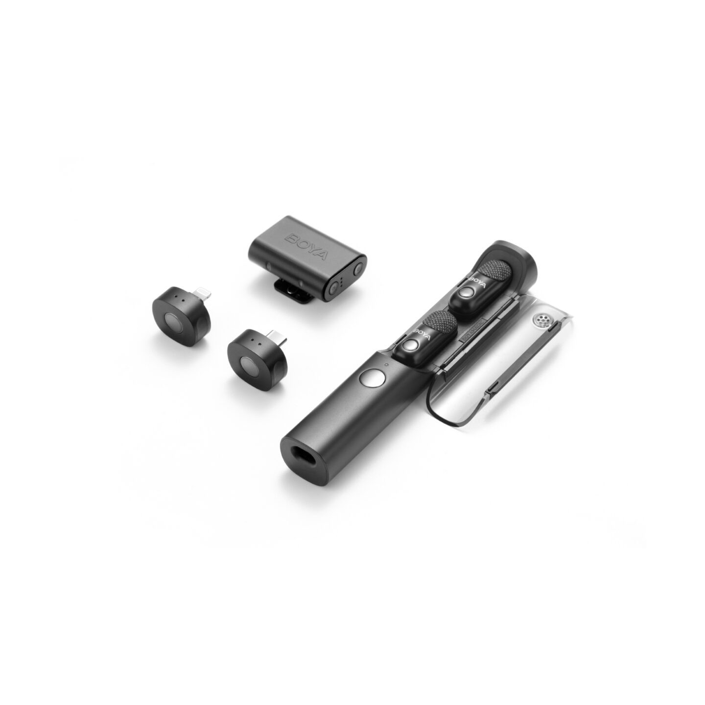 BOYA Magic - Type-C, Lightning & 3.5mm, Camera Receiver Wireless Microphone 2 TX + 3 RX + Charging Case