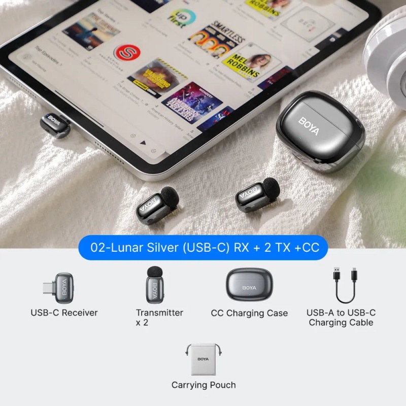 Buy BOYA Mic - Mini 2 - Type-C Space Gray, 2,4GHz 2mic Wireless AI-ANC Mic w. Ch... in Cyprus, Nicosia, Limassol, Larnaka, Pafos