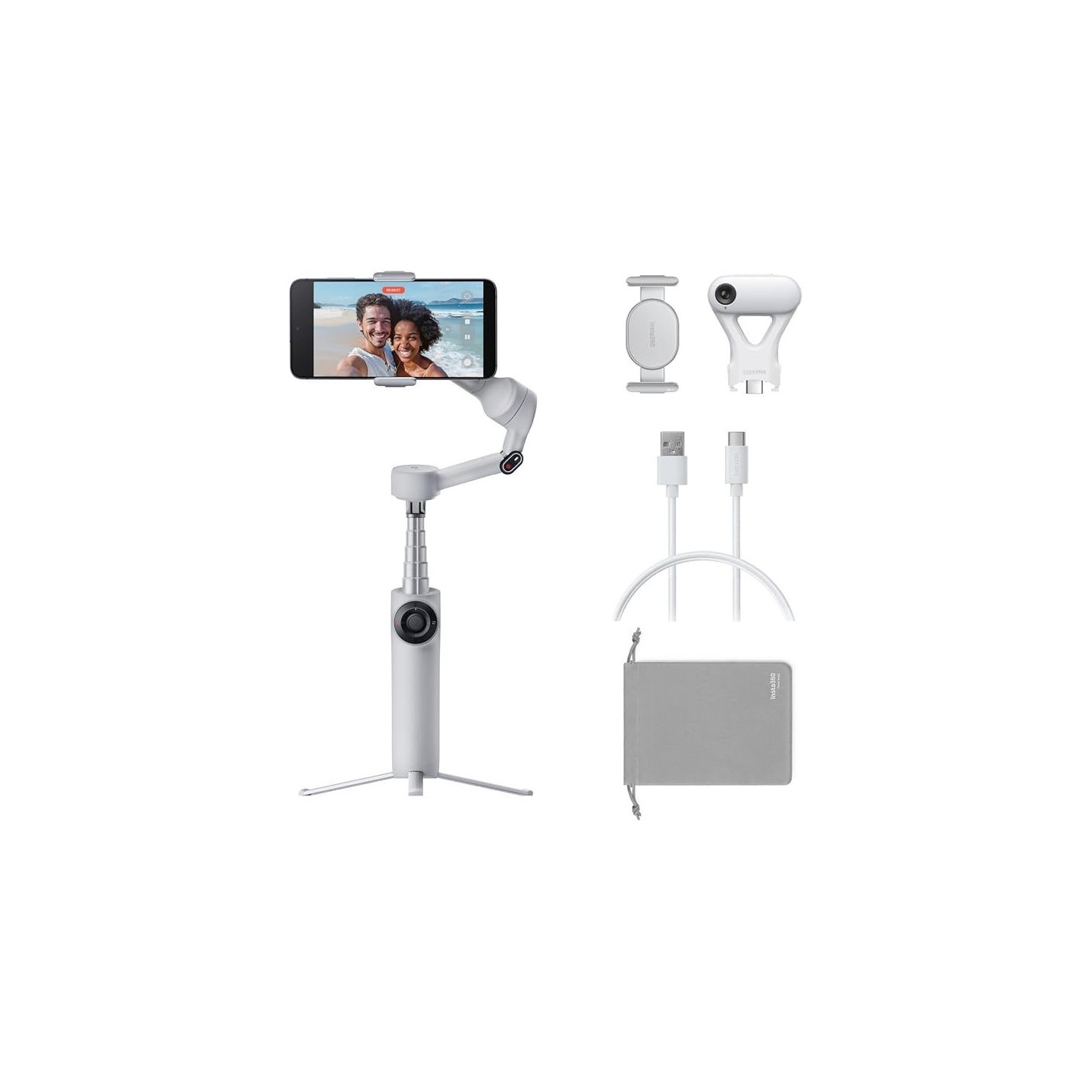 Insta360 Flow 2 AI Tracker Bundle Gray - A.I. Powered Gimbal Stabilzer for Smartphone — Buy in Cyprus with Fast Delivery
