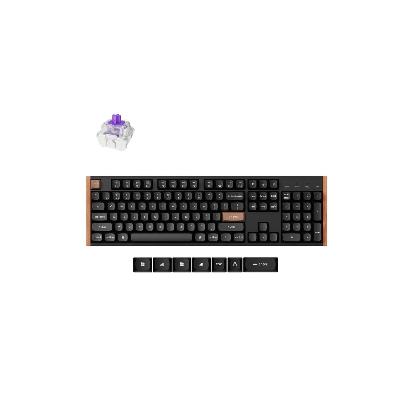 Keychron K10 HE K10H-F1 Special Wood Edition Wireless Magnetic Hall Effect RGB Keyboard 100% US (Boxed)