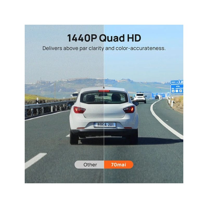 Buy 70mai Dash Cam Grey with Screen set with Rearview cam RC09 - A400-1 - 1440P,... in Cyprus, Nicosia, Limassol, Larnaka, Pafos