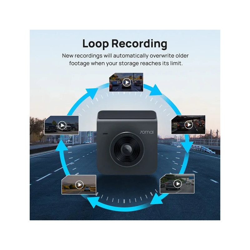 Buy 70mai Dash Cam Grey with Screen set with Rearview cam RC09 - A400-1 - 1440P,... in Cyprus, Nicosia, Limassol, Larnaka, Pafos