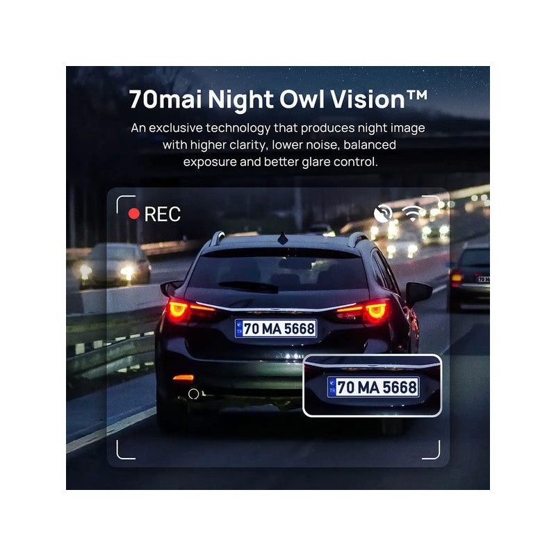 Buy 70mai Dash Cam Grey with Screen set with Rearview cam RC09 - A400-1 - 1440P,... in Cyprus, Nicosia, Limassol, Larnaka, Pafos