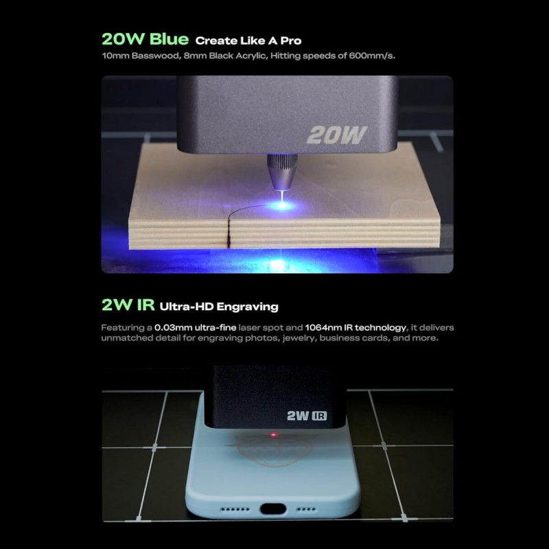 Buy Creality Falcon - A1 Pro - 20W Laser Engraver, 20W Blue & Optional 2W IR las... in Cyprus, Nicosia, Limassol, Larnaka, Pafos