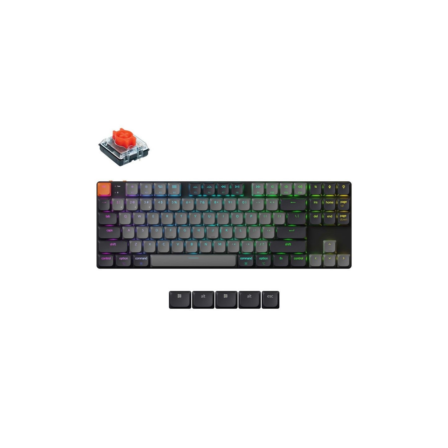Keychron K1 V6 K1X-B1 QMK Wireless Mech Keyboard Red Switch RGB 80% US (Boxed) — Buy in Cyprus with Fast Delivery