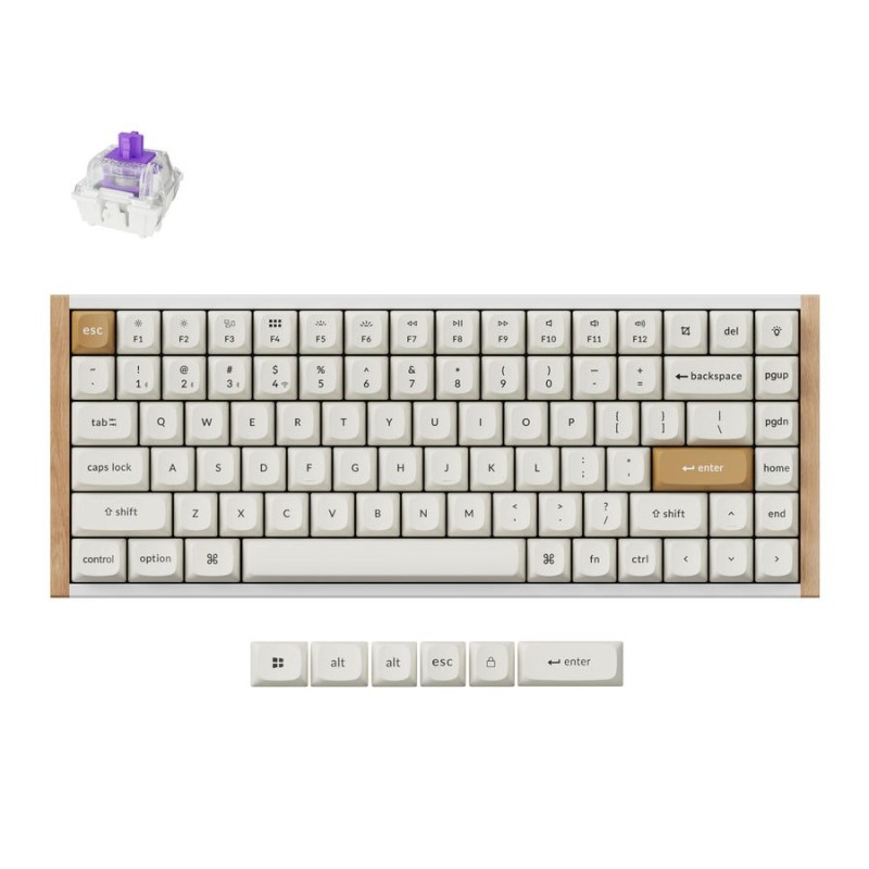Keychron K2 HE K2H-Q1 75% Wireless Magnetic Hall Effect RGB Keyboard Wood White (Boxed) — Buy in Cyprus with Fast Delivery