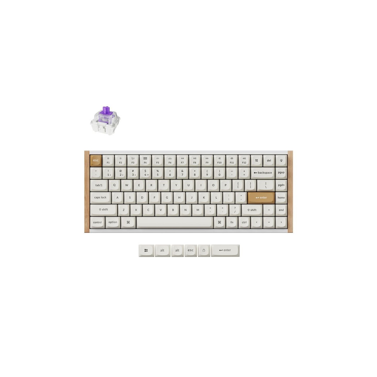 Keychron K2 HE K2H-Q1 75% Wireless Magnetic Hall Effect RGB Keyboard Wood White (Boxed) — Buy in Cyprus with Fast Delivery