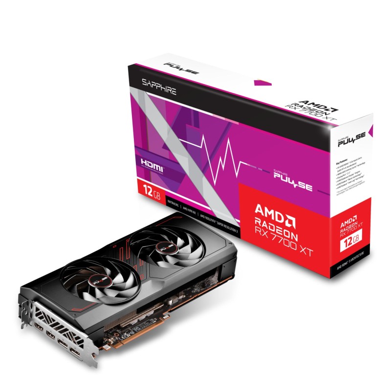 Buy SAPPHIRE PULSE Radeon RX 7700 XT - 12GB GDDR6, 2544MHz Boost, Black, Dual-X ... in Cyprus, Nicosia, Limassol, Larnaka, Pafos