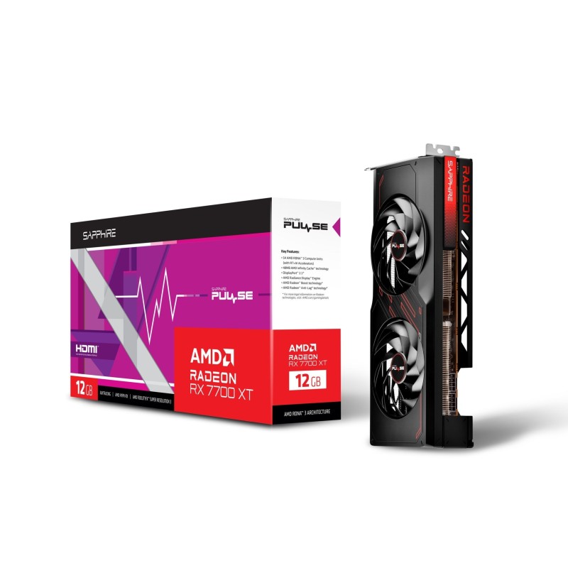 Buy SAPPHIRE PULSE Radeon RX 7700 XT - 12GB GDDR6, 2544MHz Boost, Black, Dual-X ... in Cyprus, Nicosia, Limassol, Larnaka, Pafos