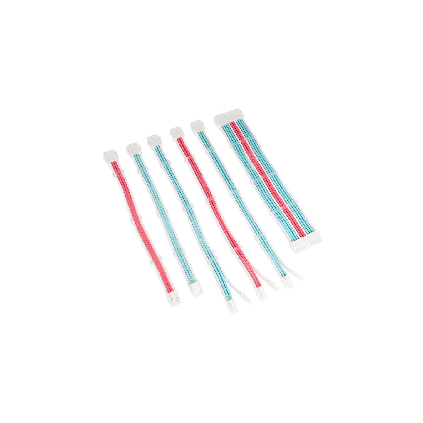Kolink Core Adept Braided Cable Extension Kit - Brilliant White Neon Blue Pure Pink — Buy in Cyprus with Fast Delivery