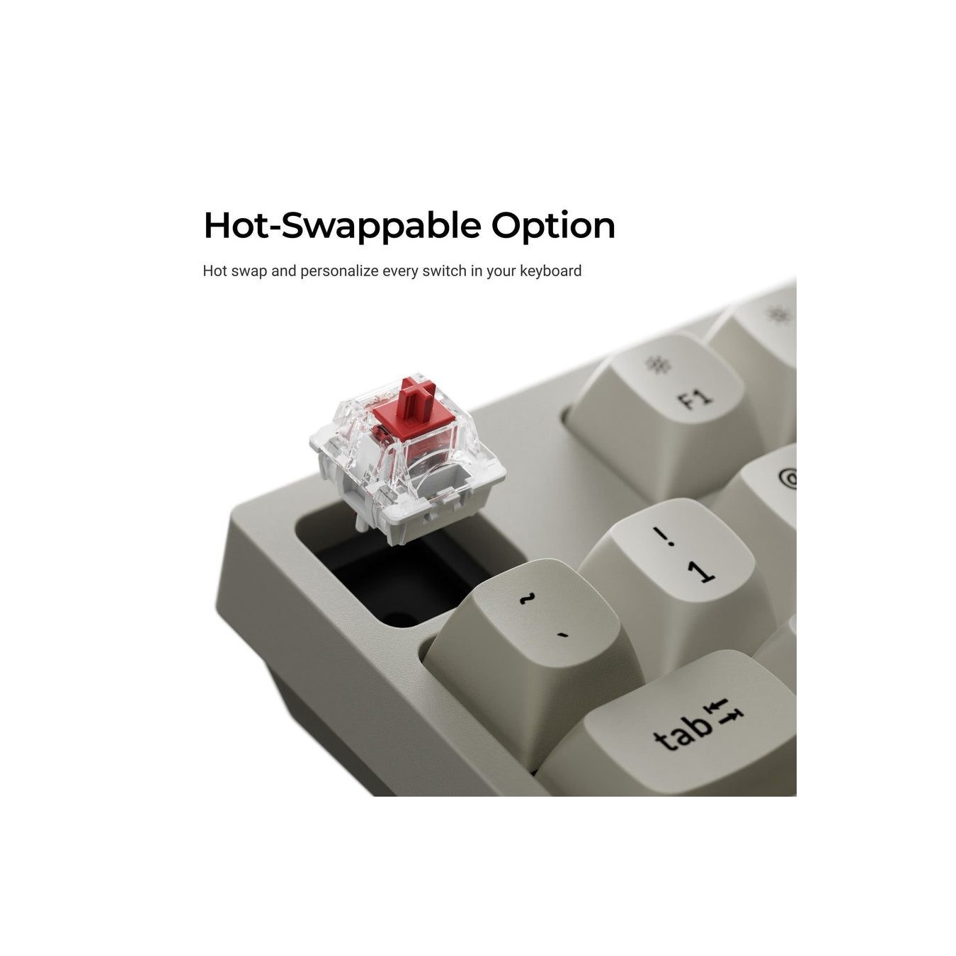 Keychron C1 Pro - C1PX-M1 - QMK VIA Mechanical Red Switch, 8K Polling Rate, Hot Swap, 80% US Retro RGB