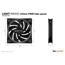 Buy Be Quiet Light Wings 140mm PWM High-Speed Case Fan - Black, ARGB, 2200 RPM in Cyprus, Nicosia, Limassol, Larnaka, Pafos