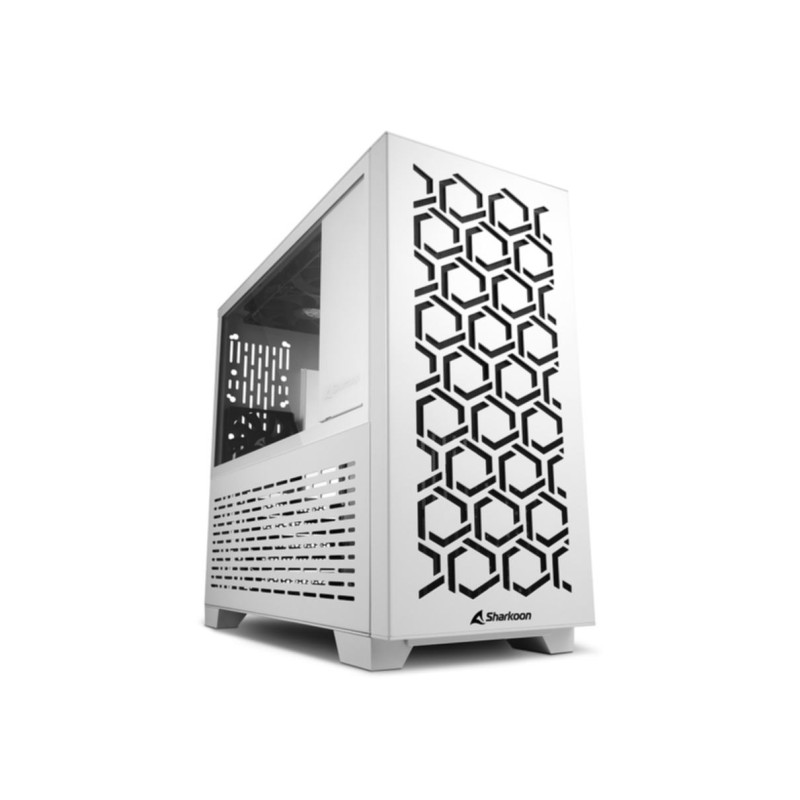Buy Sharkoon MS-Y1000 Micro-ATX Case - White, Tempered Glass Side, Top PSU Tunne... in Cyprus, Nicosia, Limassol, Larnaka, Pafos
