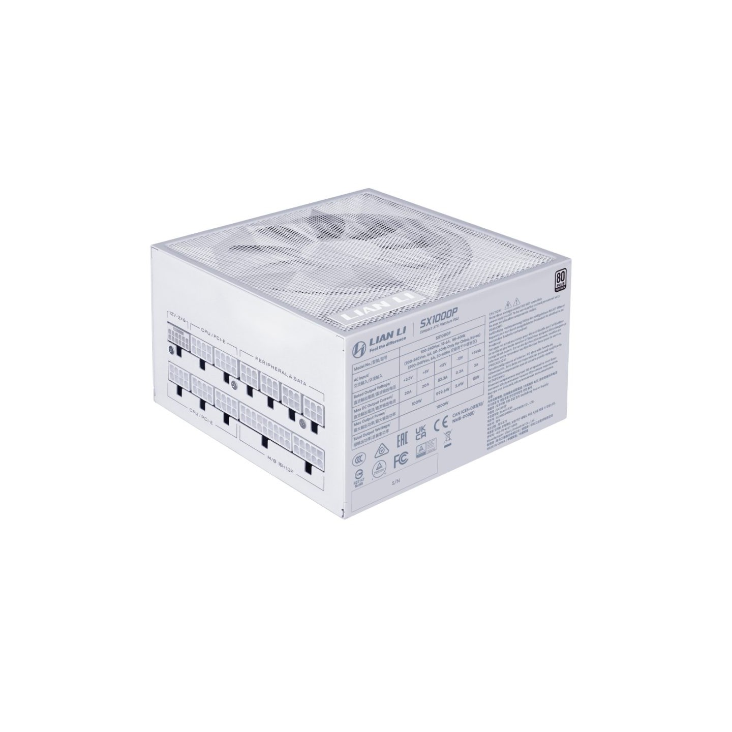 Lian Li SX1000P Platinum 1000W ATX 3.1 Fully Modular PSU (White/Boxed) — Buy in Cyprus with Fast Delivery