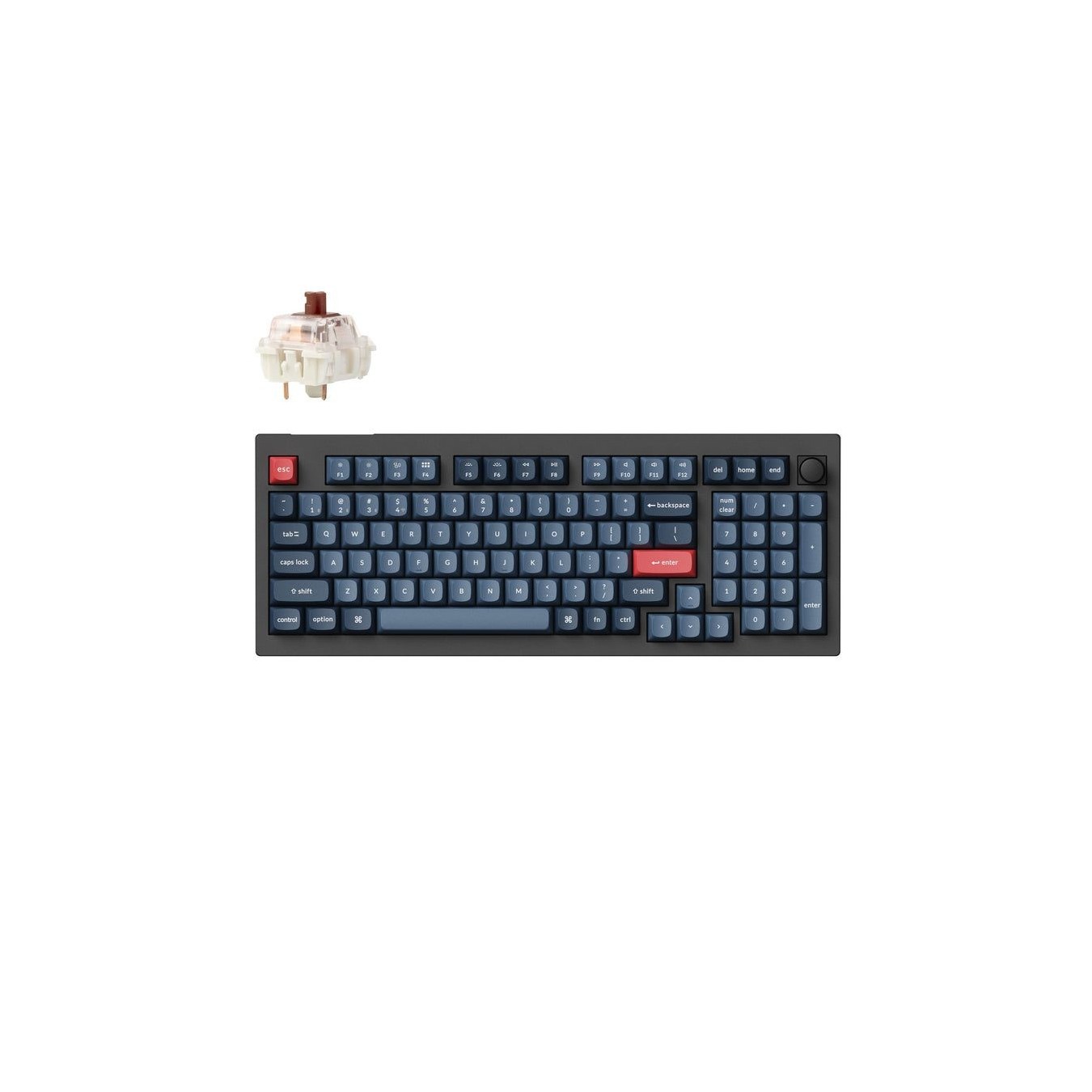 Keychron V5 Max QMK VIA (V5M-D3) Wireless BT 2,4 Wired Custom Mechanical Keyboard Brown Sw. 96% US